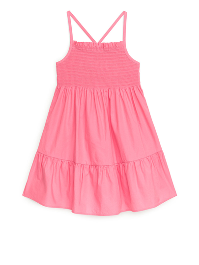 Flared Smock Dress - Pink