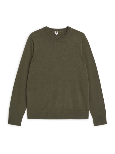 Fine Knit Merino Jumper - Beige