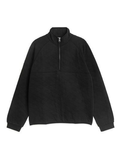 Active Quilted Pop-Over Jumper - Black