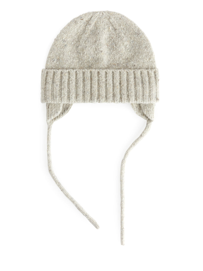Neps Wool Earflap Beanie - Beige