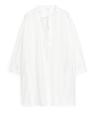 Embroidered Tunic Dress - White