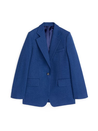 Cotton Neps Blazer - Blue