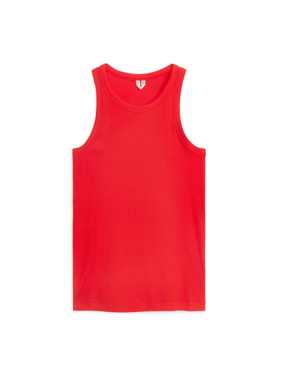 Rib Racer Tank Top - Orange