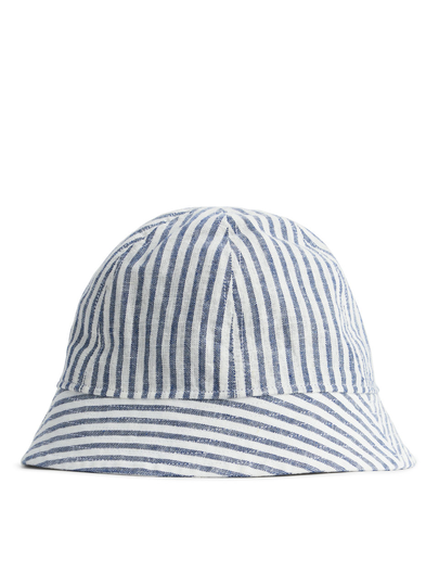 Linen Blend Sun Hat - Blue