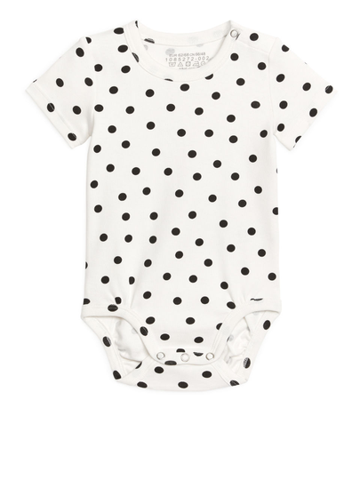 Short-Sleeved Cotton Bodysuit - White