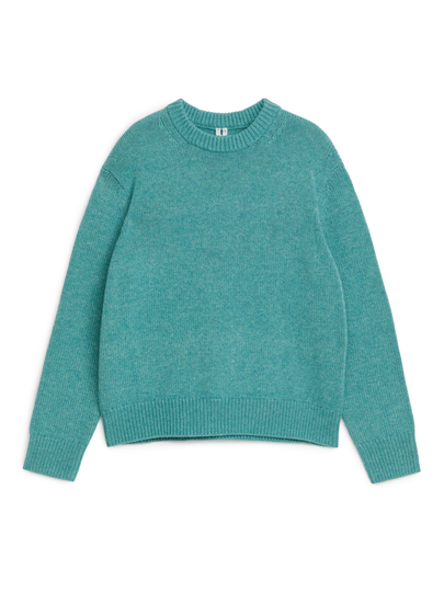 Heavy Knit Wool Jumper - Turquoise