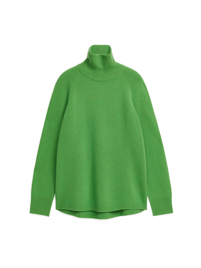 Raglan-Sleeve Cashmere Roll-Neck Jumper - Green