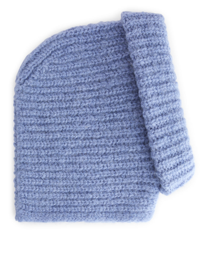 Chunky Alpaca Blend Hood - Blue