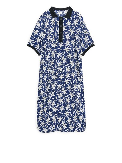 Floral Polo Dress - Blue