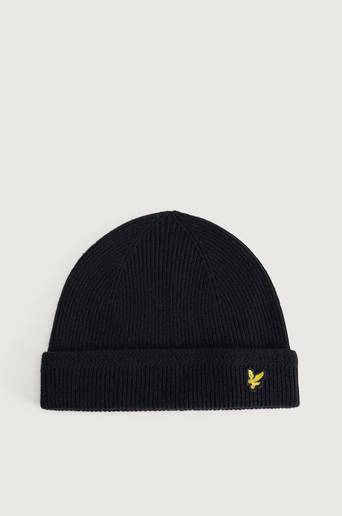 Lyle & Scott MÖSSA Racked Rib Beanie Svart