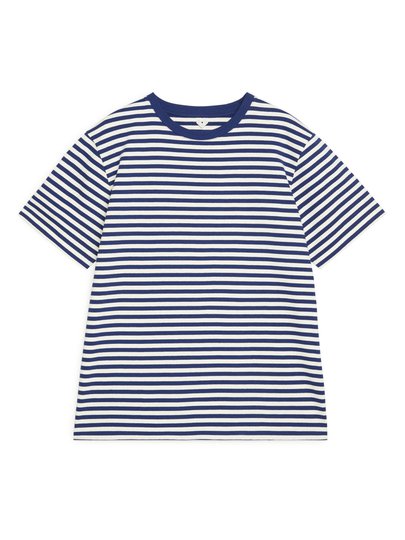 Striped Organic Cotton T-Shirt - Blue
