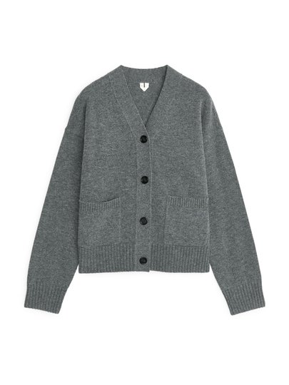 Wool Blend Cardigan - Grey