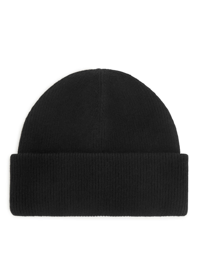 Chunky Wool Beanie - Black