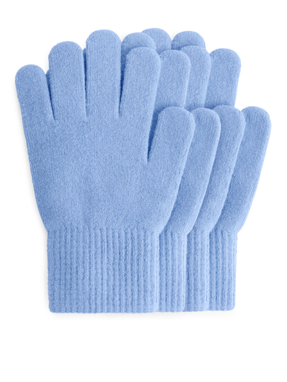 Organic Cotton Gloves - Blue