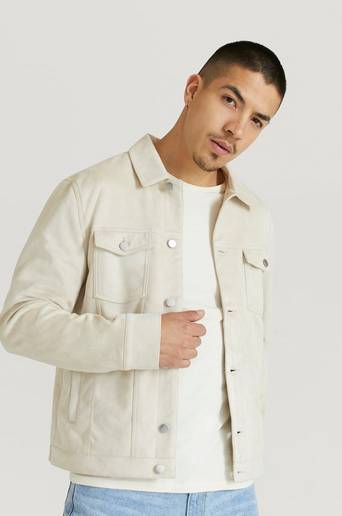William Baxter Jacka Fake Suede Trucker Jacket Natur