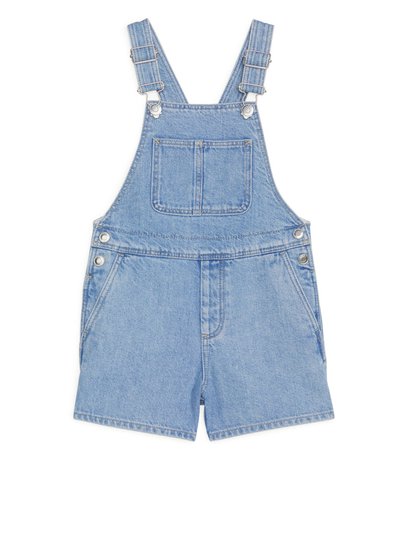 Short Denim Dungarees - Turquoise