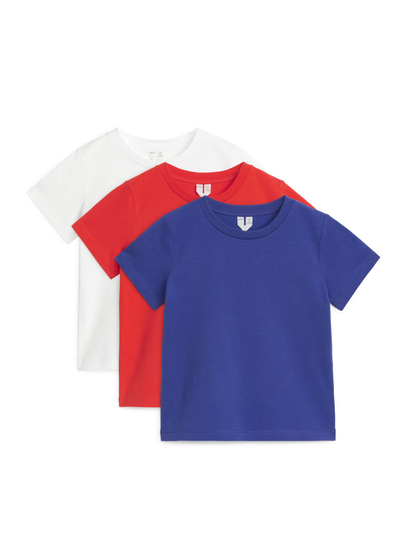 Crew-Neck T-Shirt Set of 3 - Orange