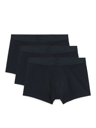 Pima Cotton Trunks, Set of 3 - Blue