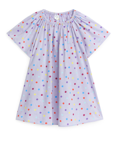 A-Line Cotton Dress - Purple