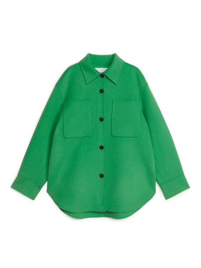 Relaxed Wool Overshirt - Green