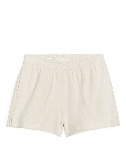 Cotton Towelling Shorts - Beige