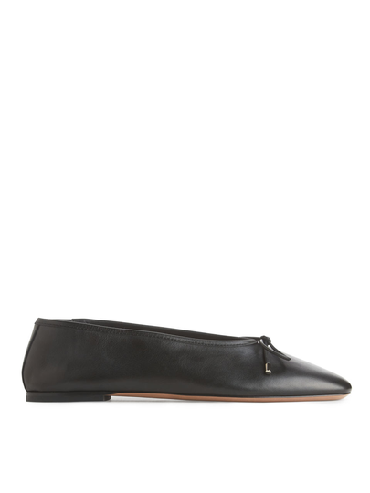 Leather Ballet Flat - Black