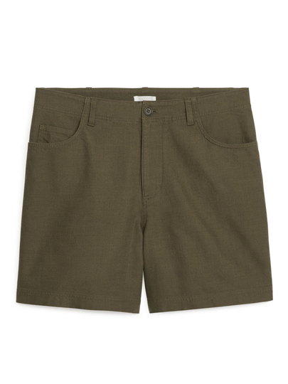 Cotton-Linen Shorts - Beige