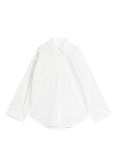 Relaxed Poplin Shirt - White