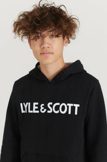Lyle & Scott Huvtröja Text BB OTH Hoodie Svart