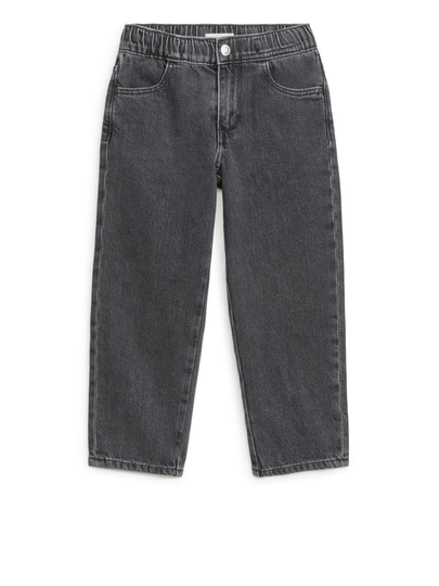 Pull-On Denim Trousers - Grey