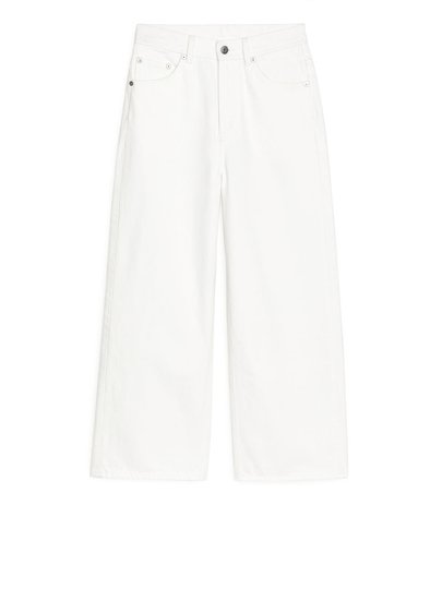 WIDE Cropped Jeans - White