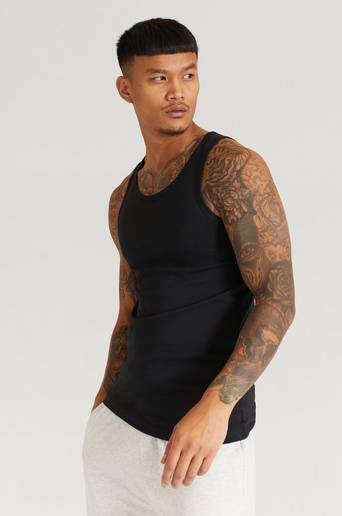 Bread & Boxers Linne Tank 2-pack Svart