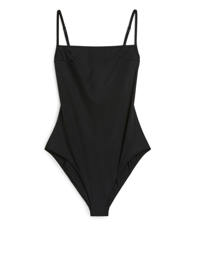 Square-Neck Swimsuit - Black