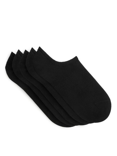 Sneaker Socks, 5 Pairs - Black