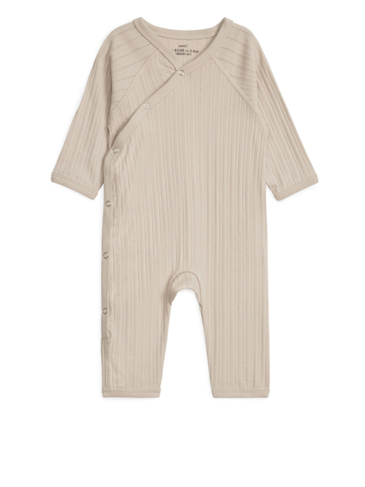 Pointelle Overall - Beige