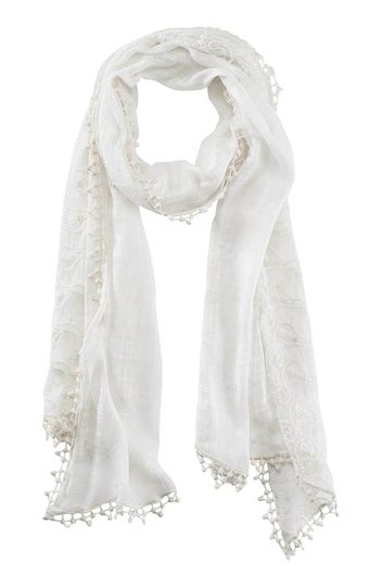 Cellbes Scarf med spets Offwhite
