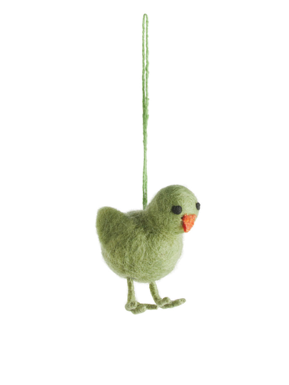 Felt So Good Chick Hanging Ornament - Green
