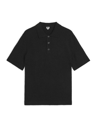 Bouclé Polo Shirt - Black