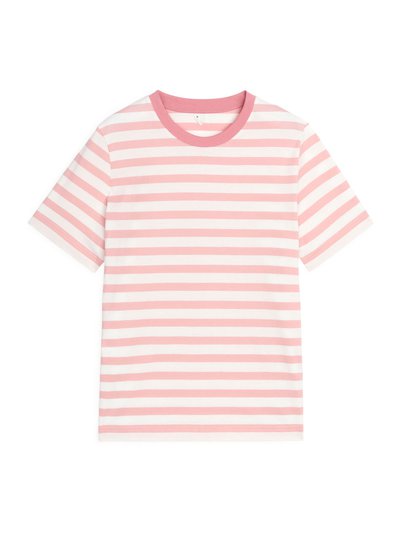 Crew-Neck Striped T-shirt - Pink