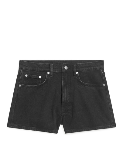 Stretch Denim Shorts - Grey