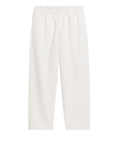 Relaxed Cotton Linen Trousers - Beige