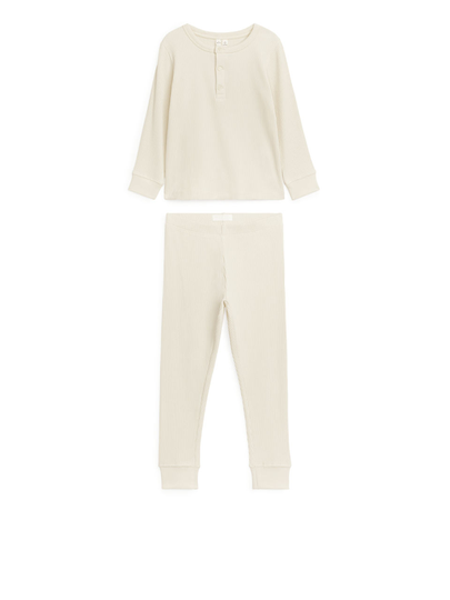 Ribbed Pyjama Set - Beige