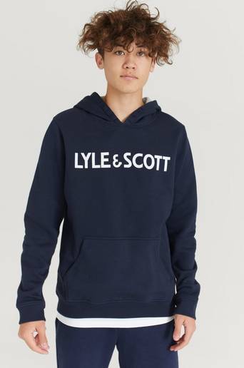 Lyle & Scott Huvtröja Text BB OTH Hoodie Blå