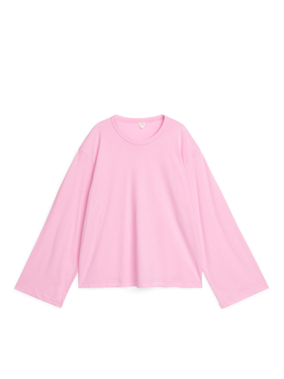 Relaxed Long-Sleeve T-shirt - Pink