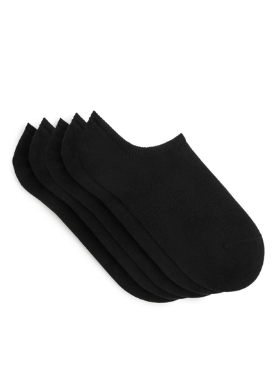 Sneaker Socks, 5 Pairs - Black