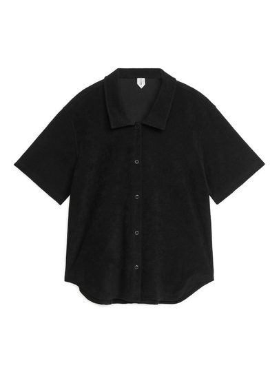Cotton Towelling Shirt - Black