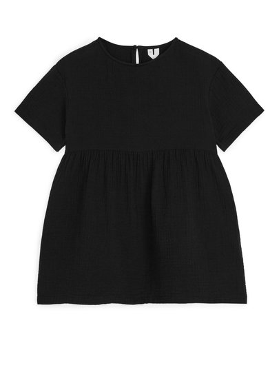 Relaxed Muslin Dress - Black