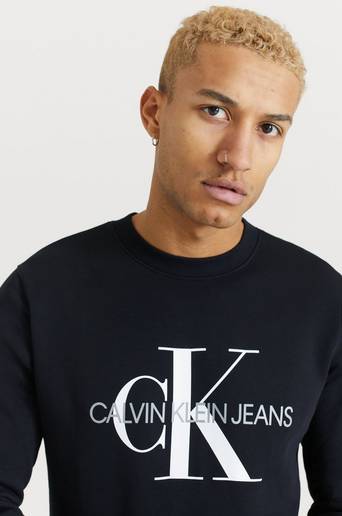 Calvin Klein Jeans Sweatshirt Iconic Monogram Crewneck Svart