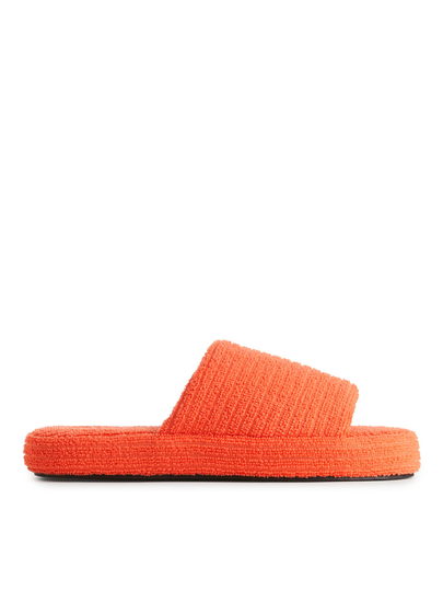 Towelling Pool Slides - Orange