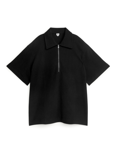 Half-Zip Polo Shirt - Black